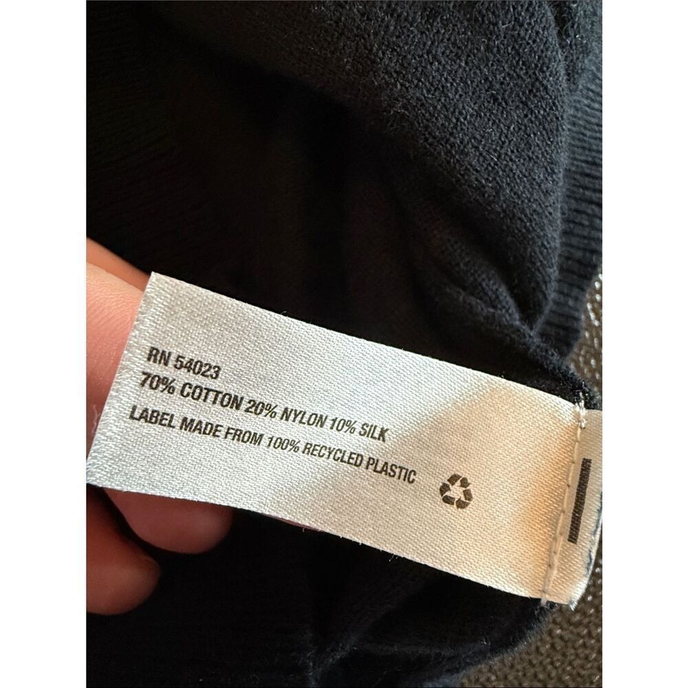 GAP Black Classic Turtleneck silk and cotton blend size Small - Picture 4 of 8